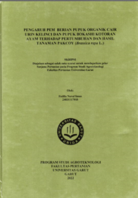 Image of PENGARUH PEMBERIAN PUPUK ORGANIK CAIR URIN KELINCI DAN PUPUK BOKASHI KOTORAN AYAM TERHADAP PERTUMBUHAN DAN HASIL TANAMAN PAKCOY (Brassica rapa L.)